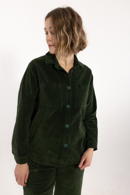 Danecattle Cord Stretch Shirt Dark Forest