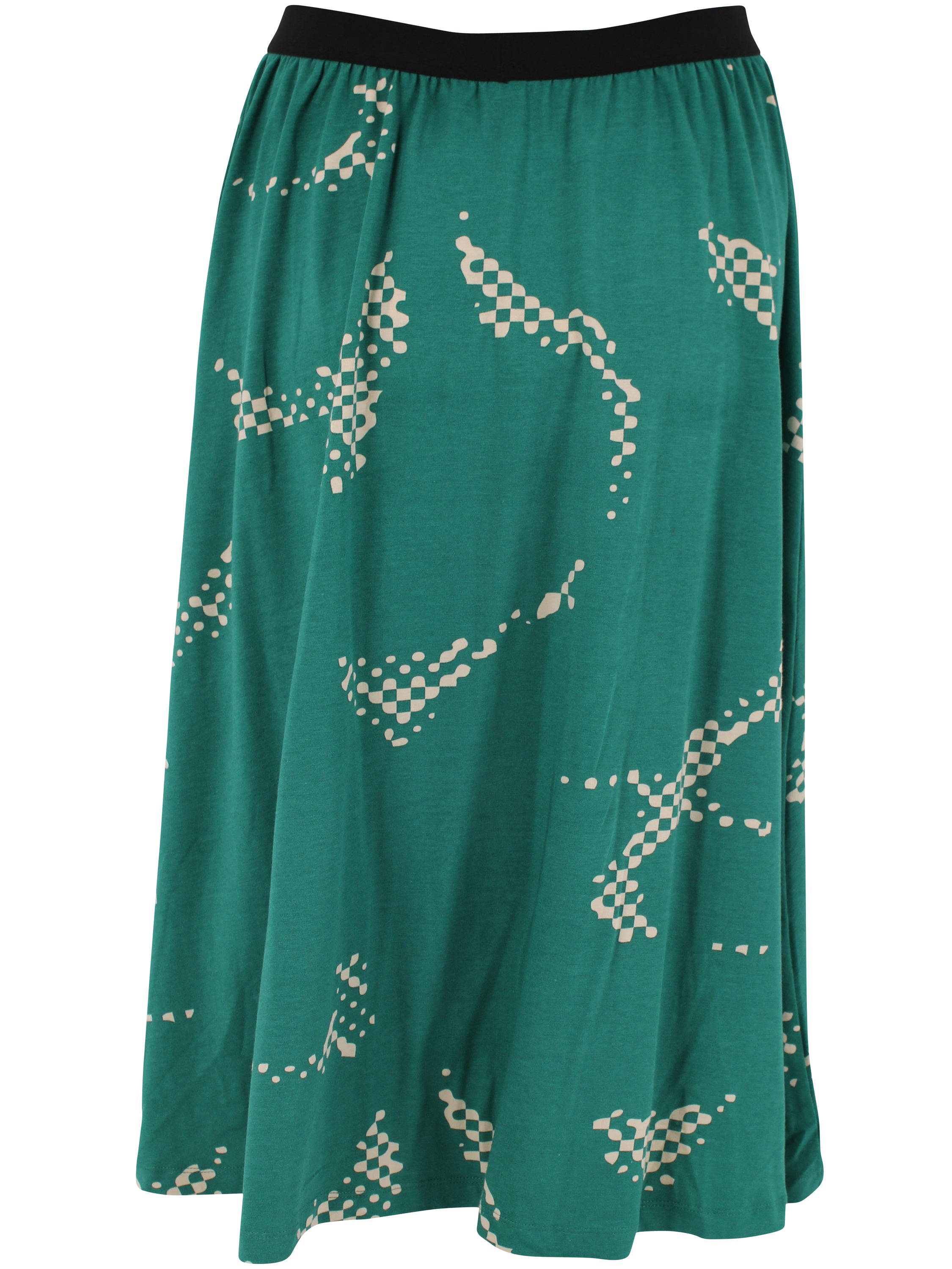 Skøn grøn nederdel i fint mønster til kvinder