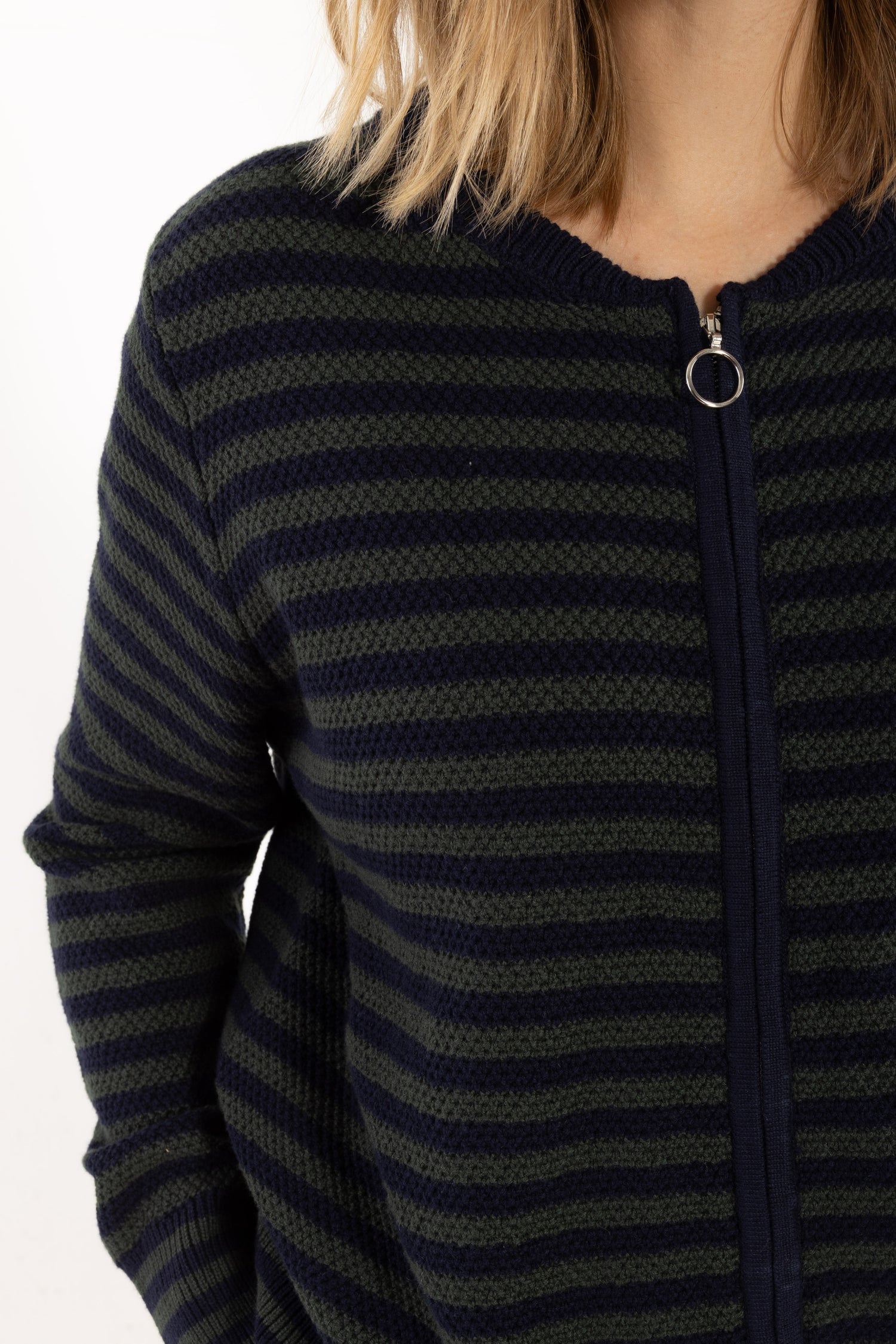 Danecoastal Pearl Wool-Mix Zip-up Dark Navy/Dark Army