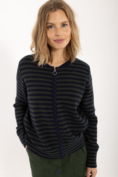 Danecoastal Pearl Wool-Mix Zip-up Dark Navy/Dark Army
