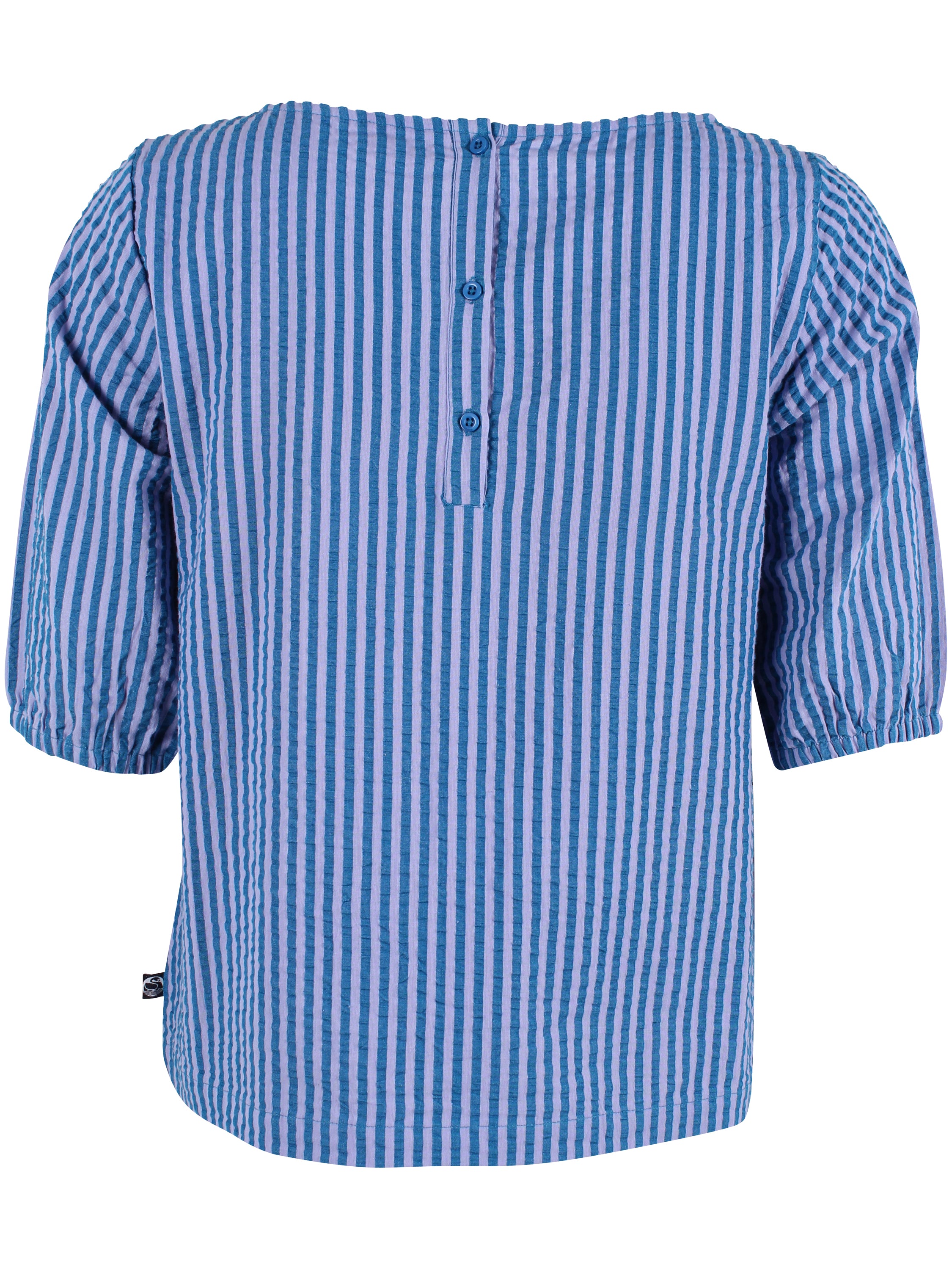 Sød bæk og bølge skjortebluse med blå og lilla striber til kvinder