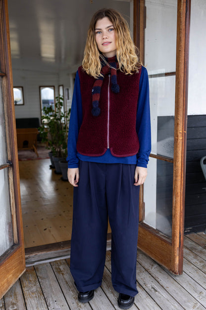 Danecubist Fuzzy Wool Fleece Vest Berry Compote