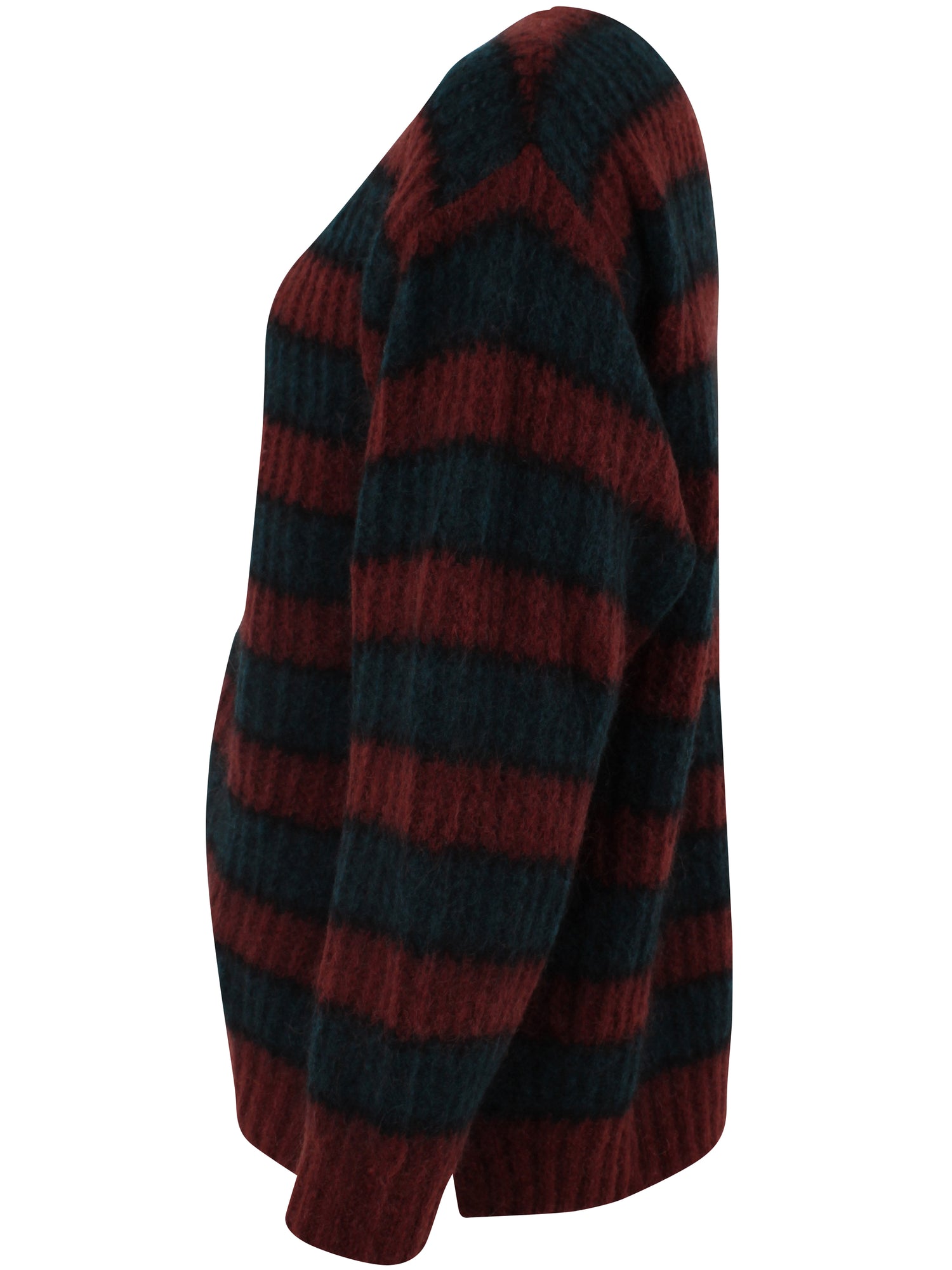 Danefamily Mohair Cardigan Black/Dark Wine/Dark Forest