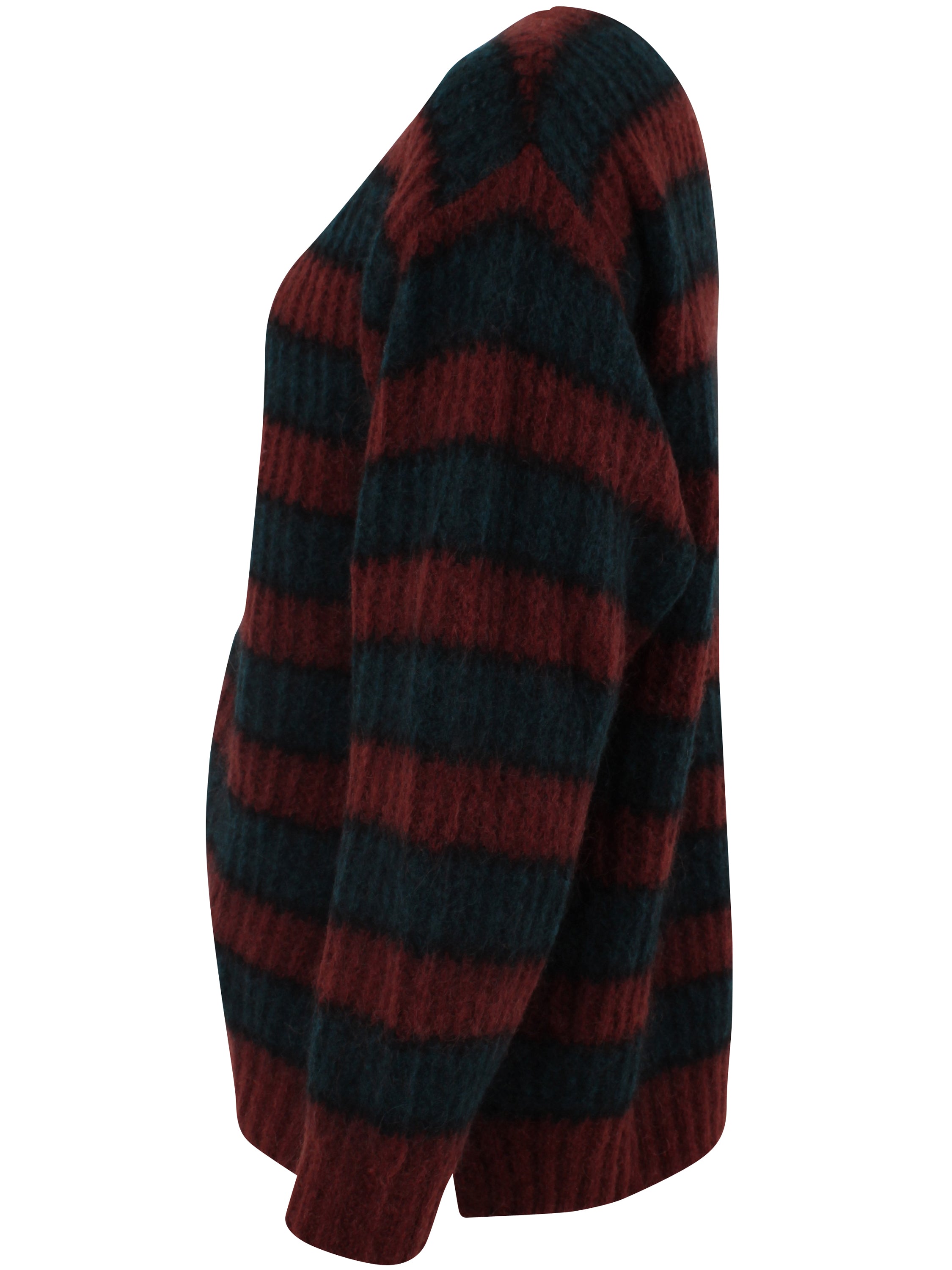 Danefamily Mohair Cardigan Black/Dark Wine/Dark Forest