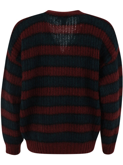 Danefamily Mohair Cardigan Black/Dark Wine/Dark Forest