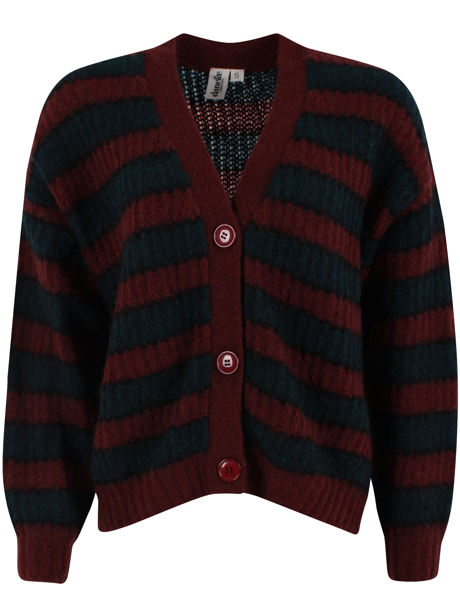 Danefamily Mohair Cardigan Black/Dark Wine/Dark Forest