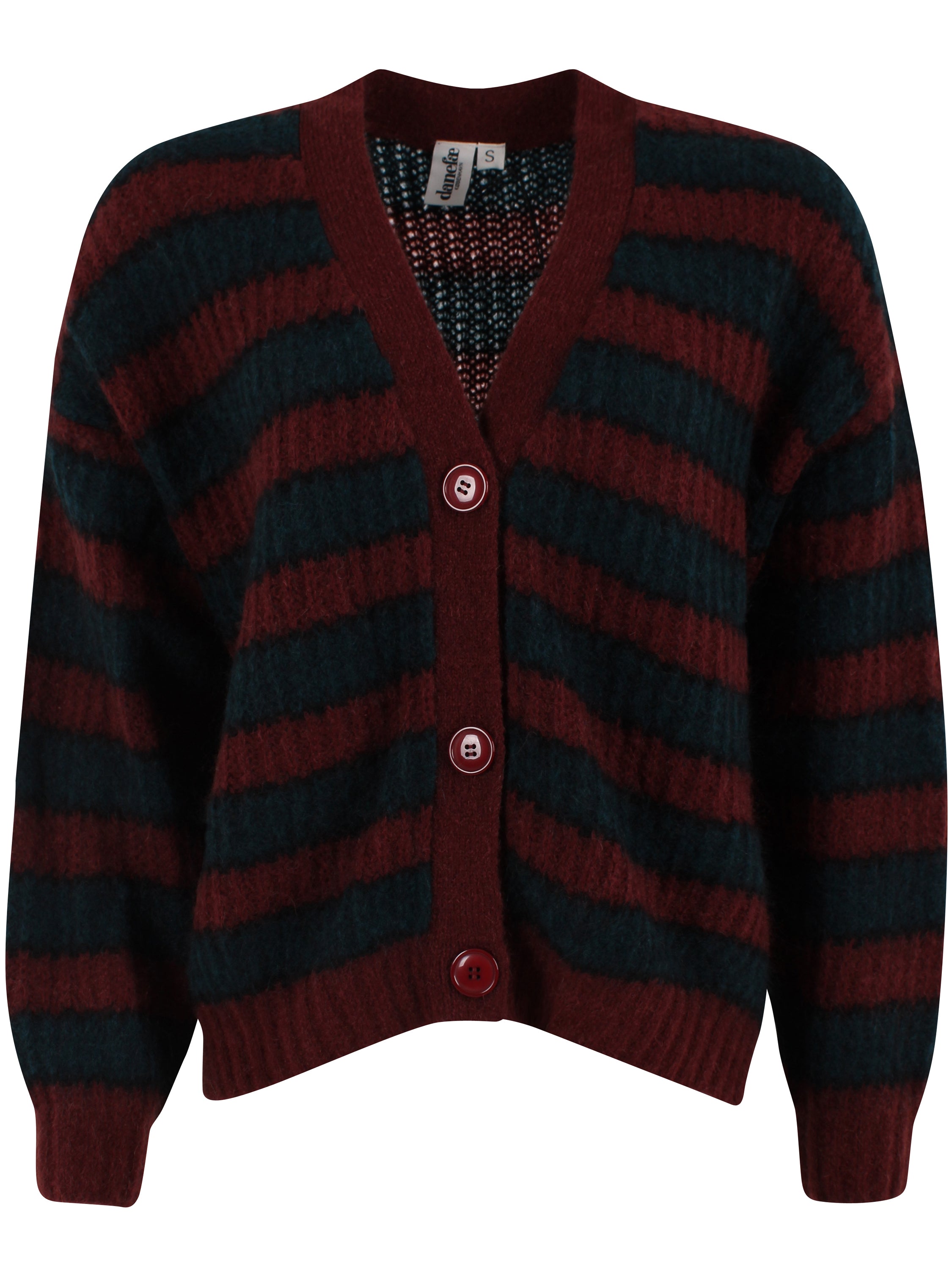 Danefamily Mohair Cardigan Black/Dark Wine/Dark Forest