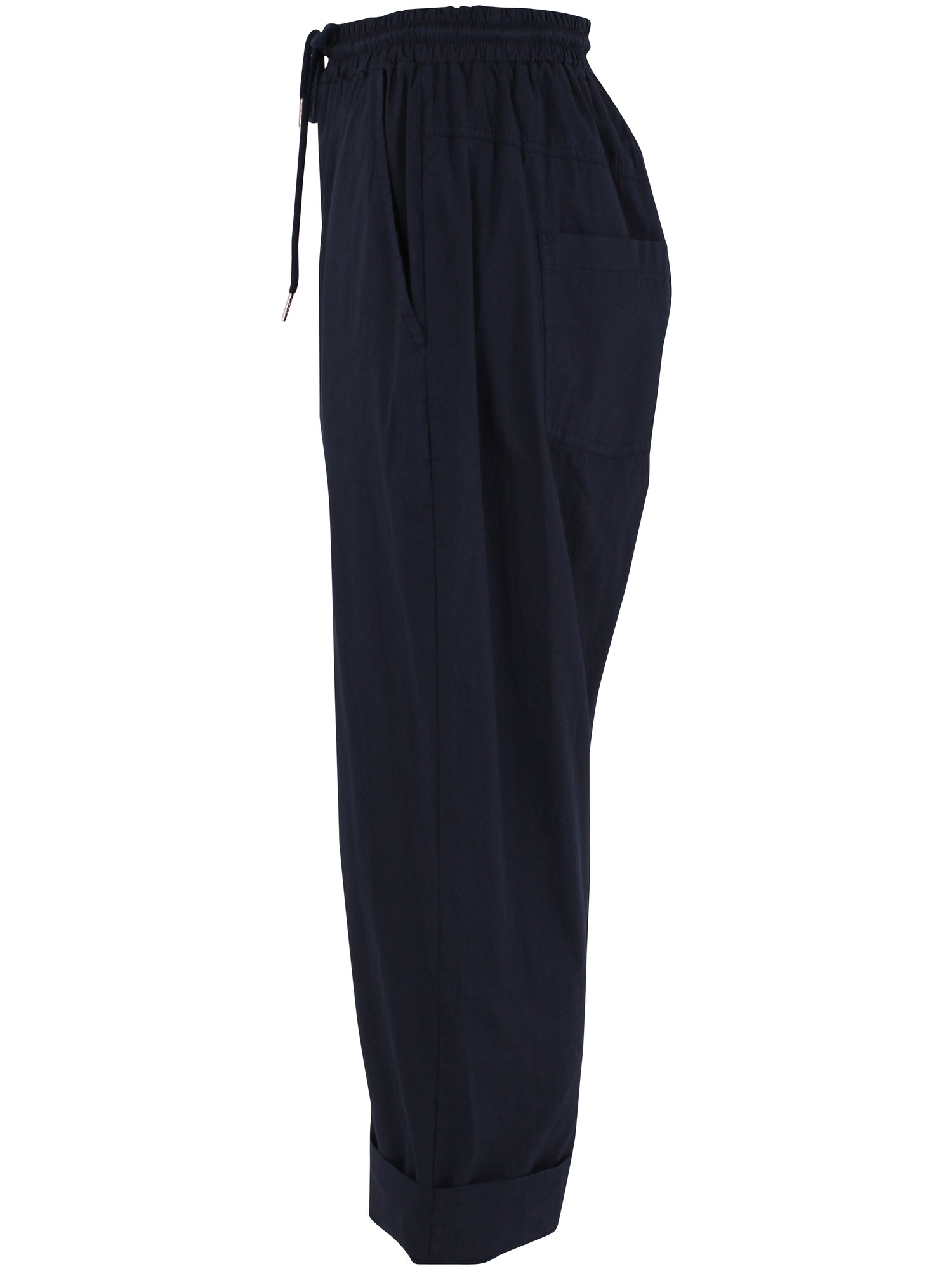 Behagelige navyblå bukser med elastik i taljen til kvinder
