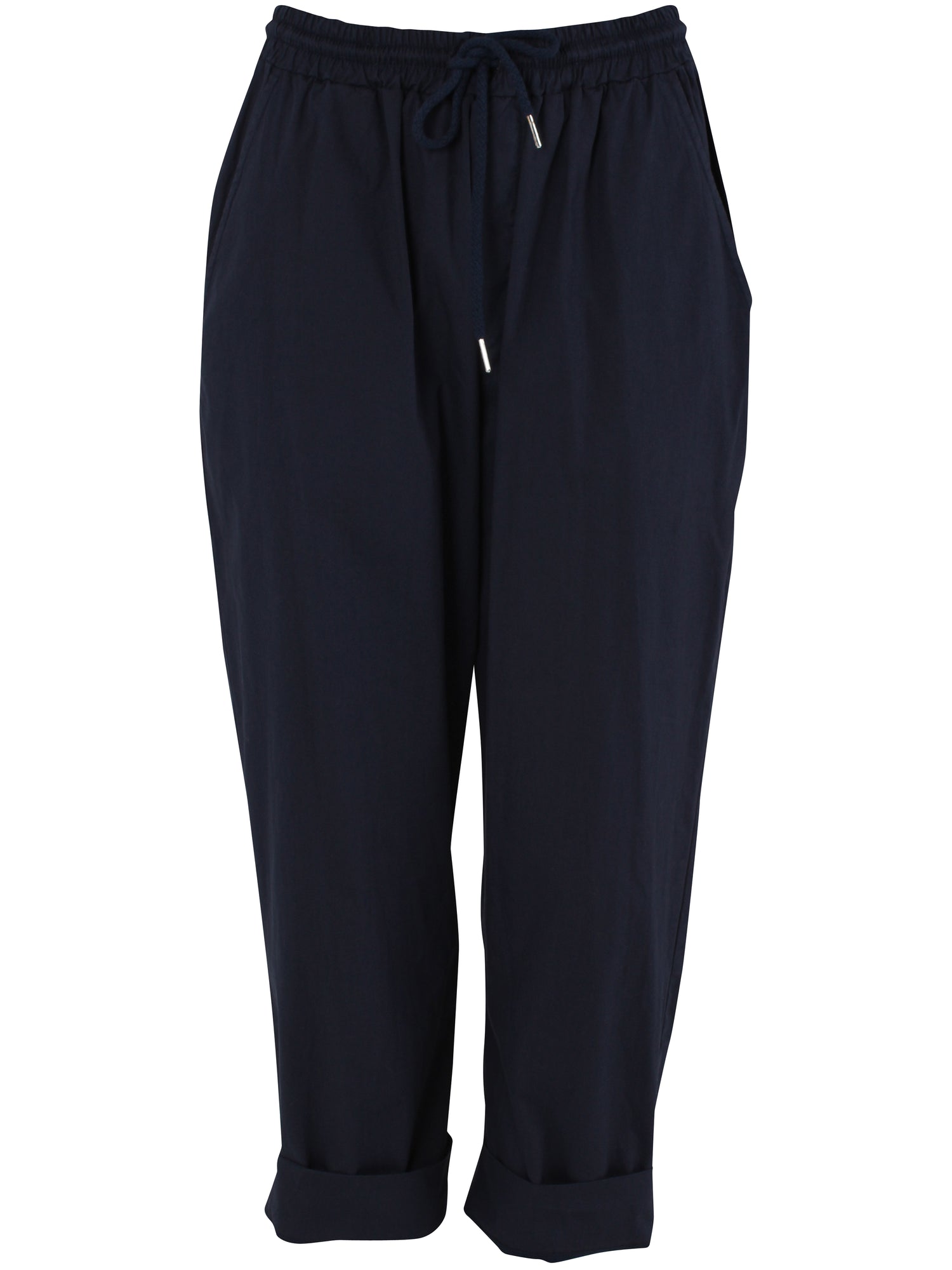 Behagelige navyblå bukser med elastik i taljen til kvinder
