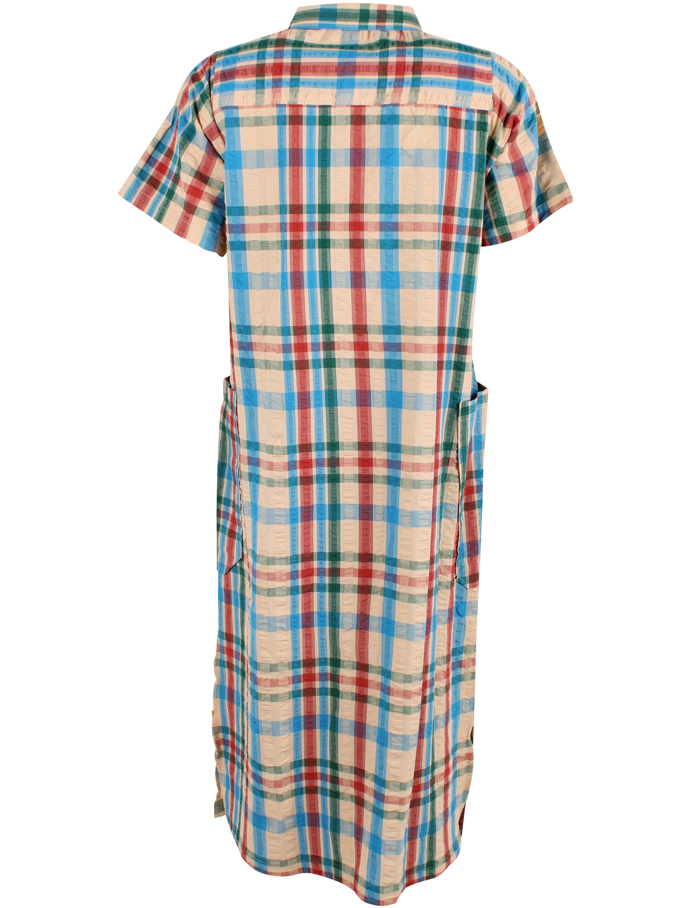 Smart bæk og bølge skjortekjole i ternet mønster 