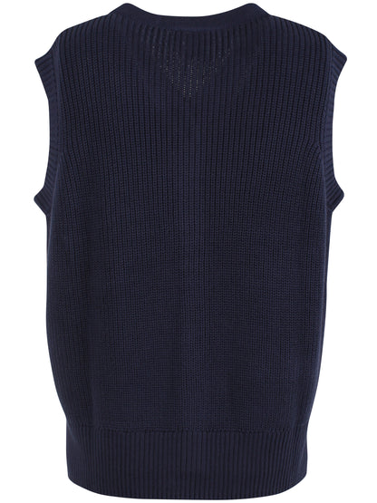 Danegentle Cotton Sweater Vest Dark Navy