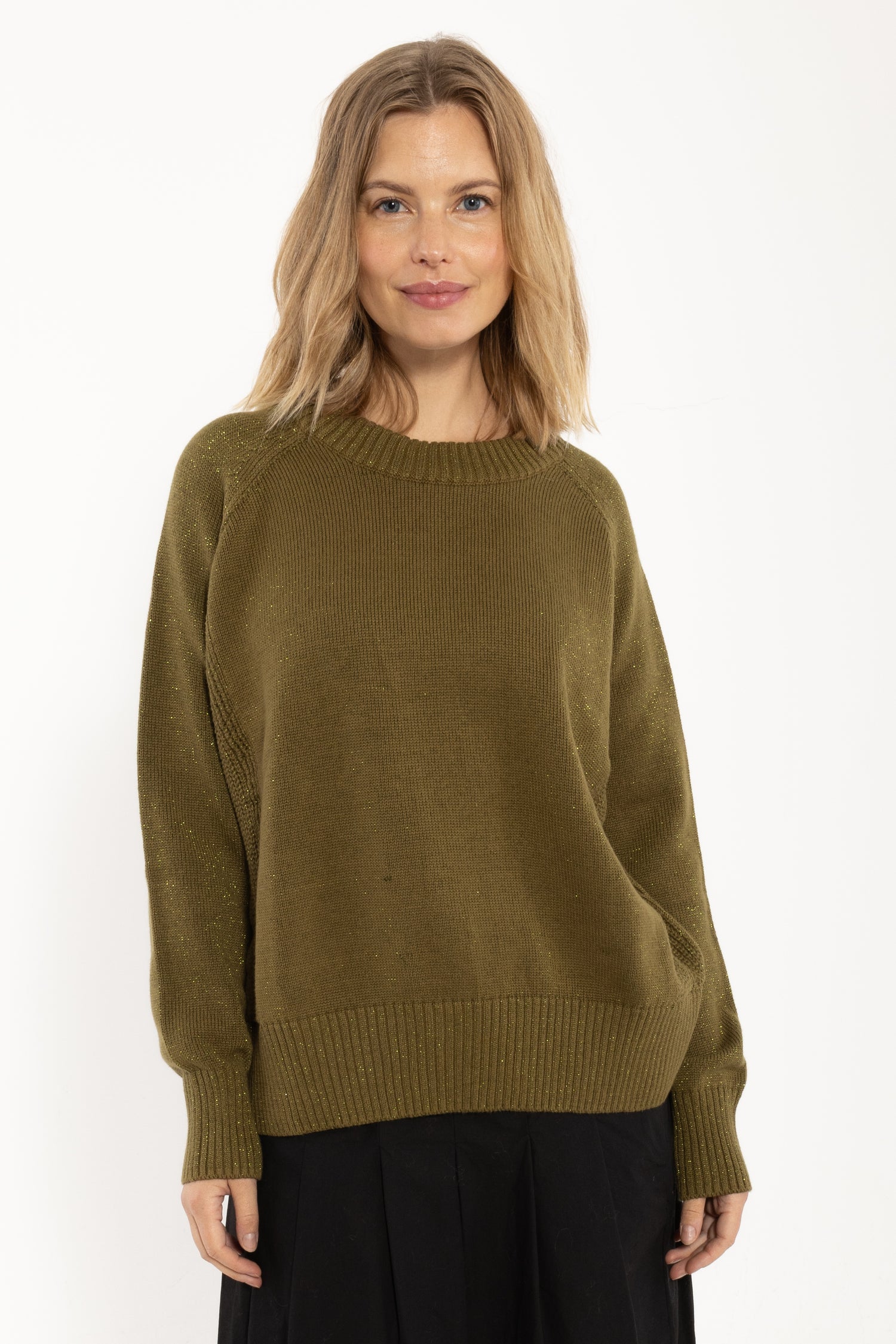 Danegertrud Glitter Sweater Dark Olive