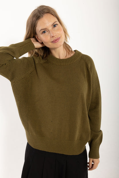 Danegertrud Glitter Sweater Dark Olive