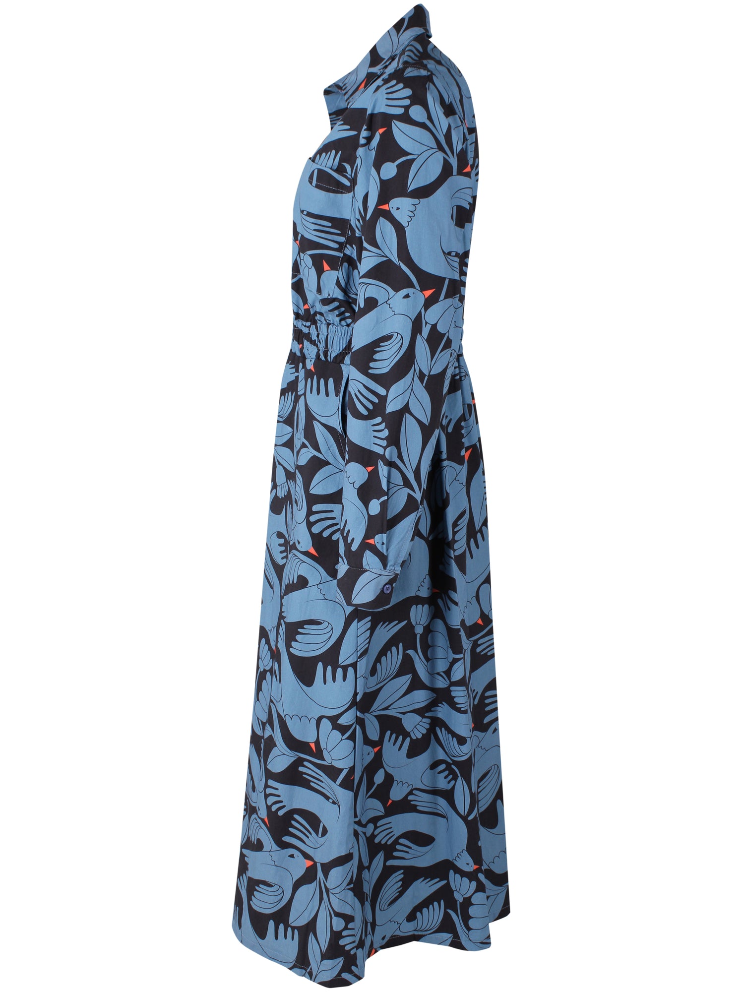 Danegrundtvig Poplin Stretch Dress Black/Porcelaine BIRDIEUP