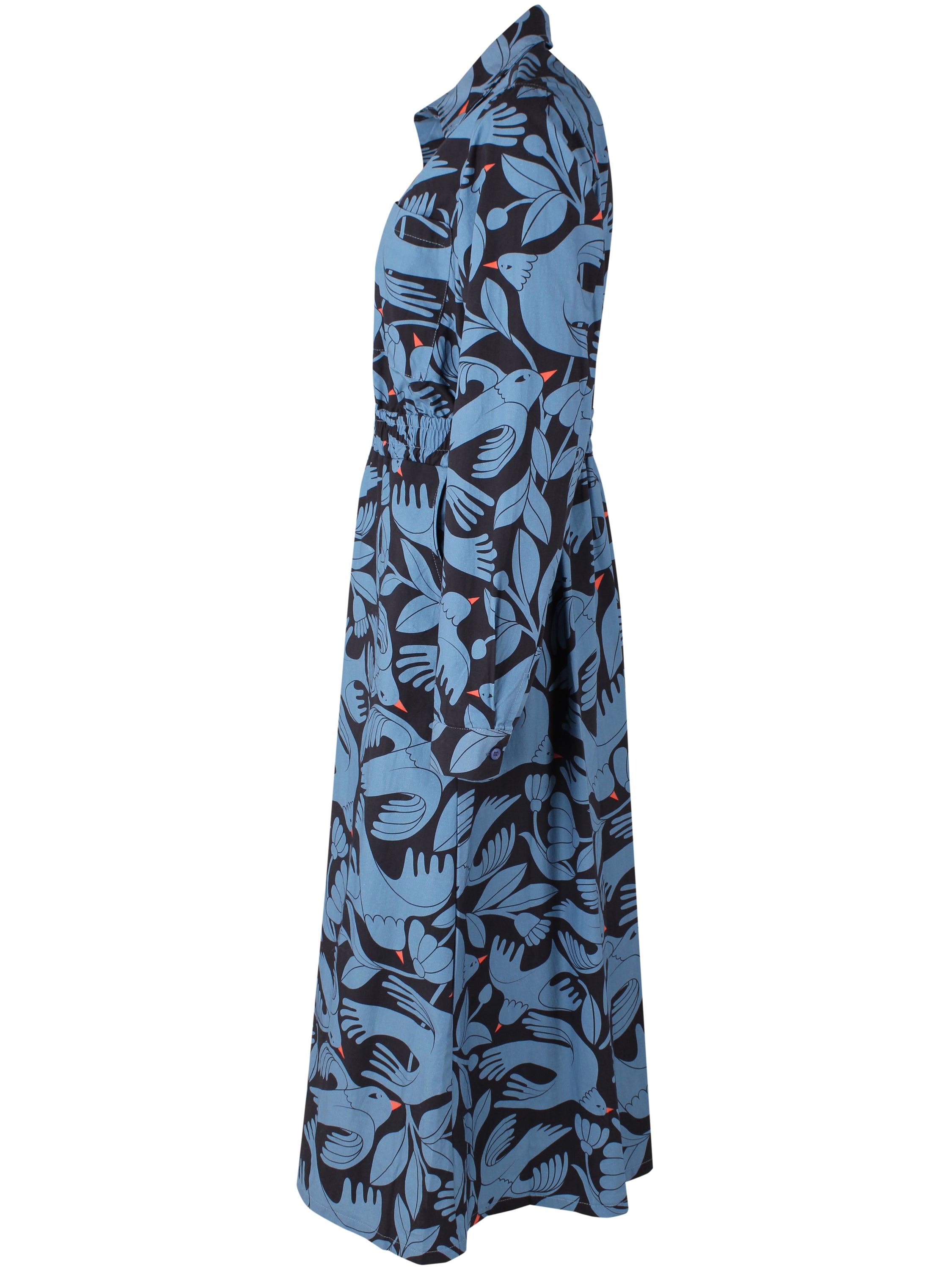 Danegrundtvig Poplin Stretch Dress Black/Porcelaine BIRDIEUP