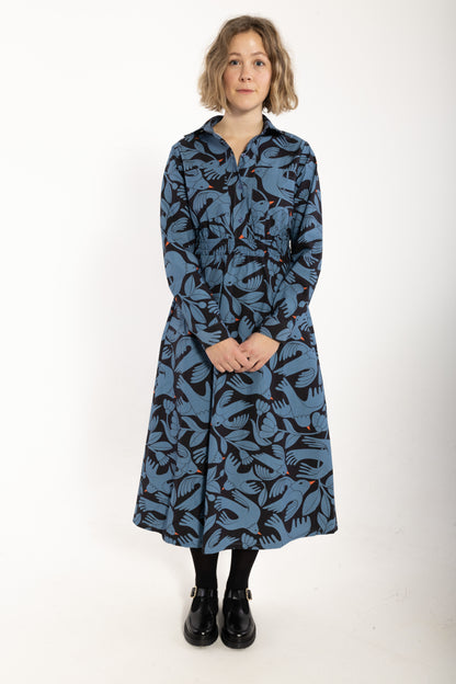Danegrundtvig Poplin Stretch Dress Black/Porcelaine BIRDIEUP