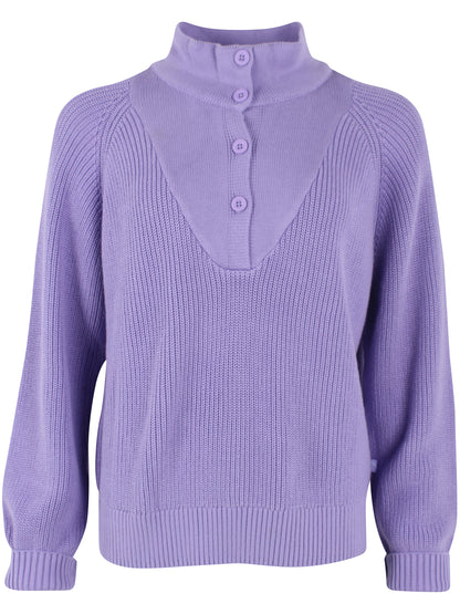 Smart højhalset sweater i en flot lyslilla nuance til kvinder