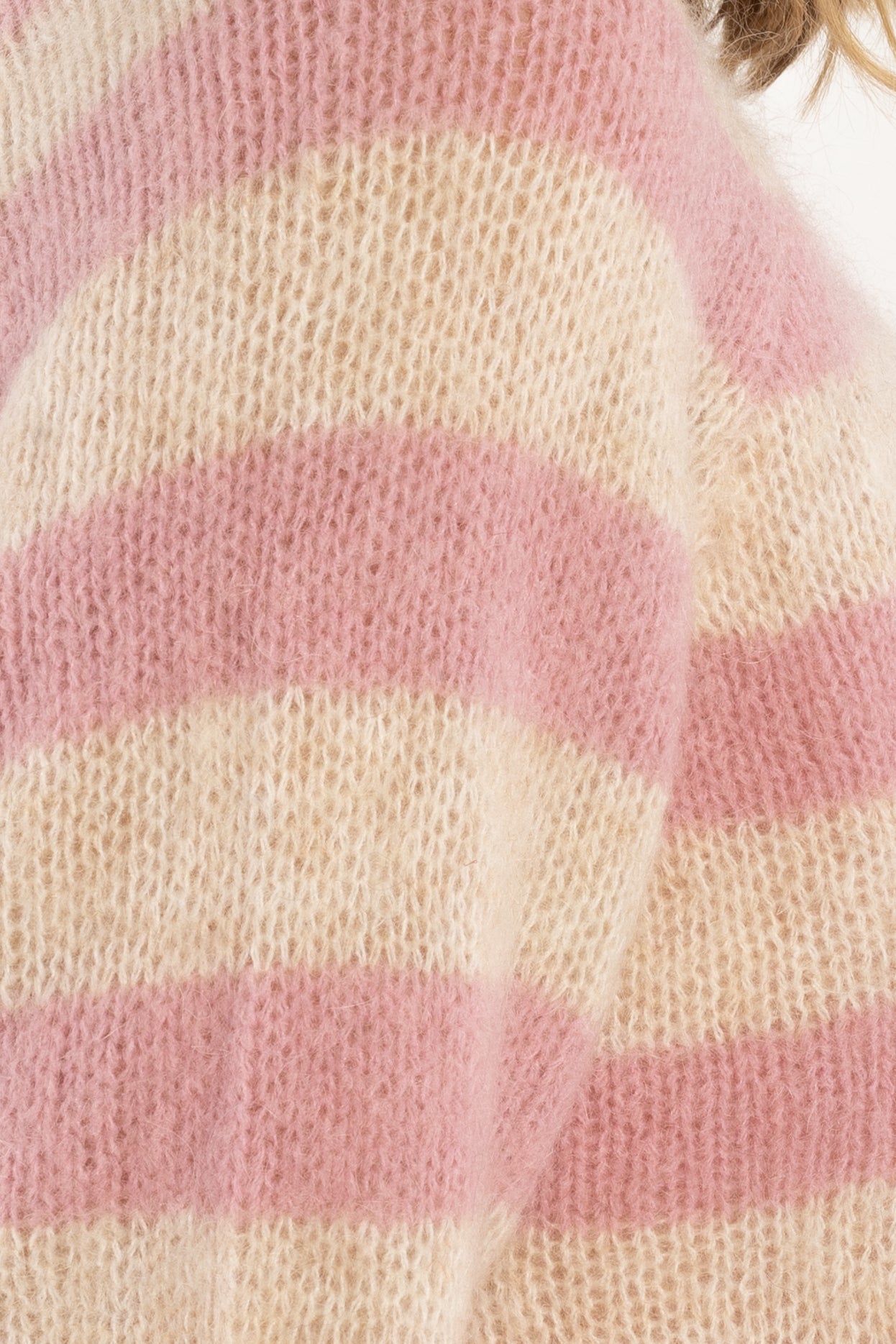 Daneherbal Mohair Sweater Cold Pink/Light Beige