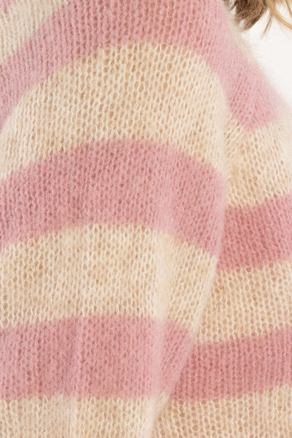 Daneherbal Mohair Sweater Cold Pink/Light Beige