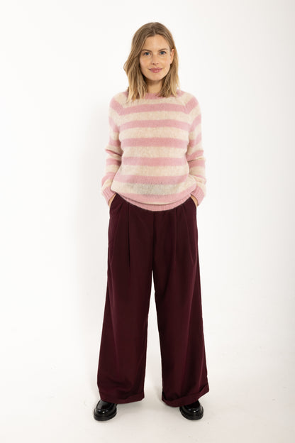 Daneherbal Mohair Sweater Cold Pink/Light Beige