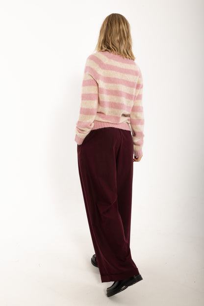 Daneherbal Mohair Sweater Cold Pink/Light Beige