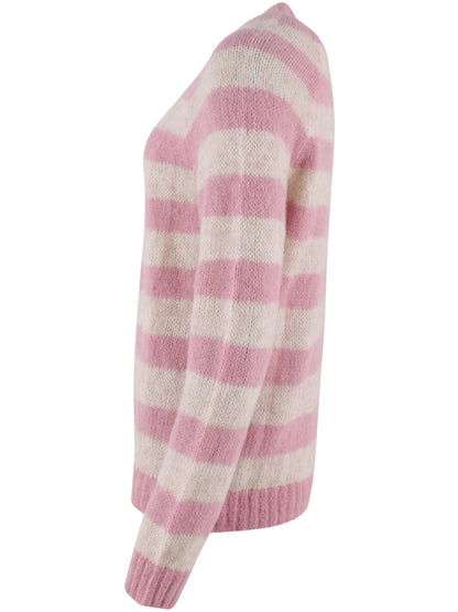 Daneherbal Mohair Sweater Cold Pink/Light Beige