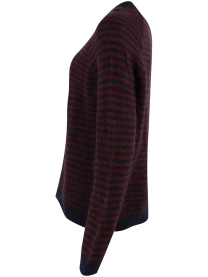 Daneherbal Mohair Sweater Dk Navy/Dk Wine