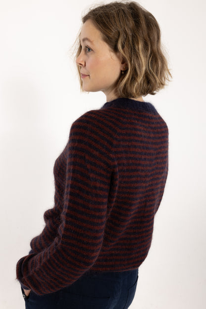 Daneherbal Mohair Sweater Dk Navy/Dk Wine