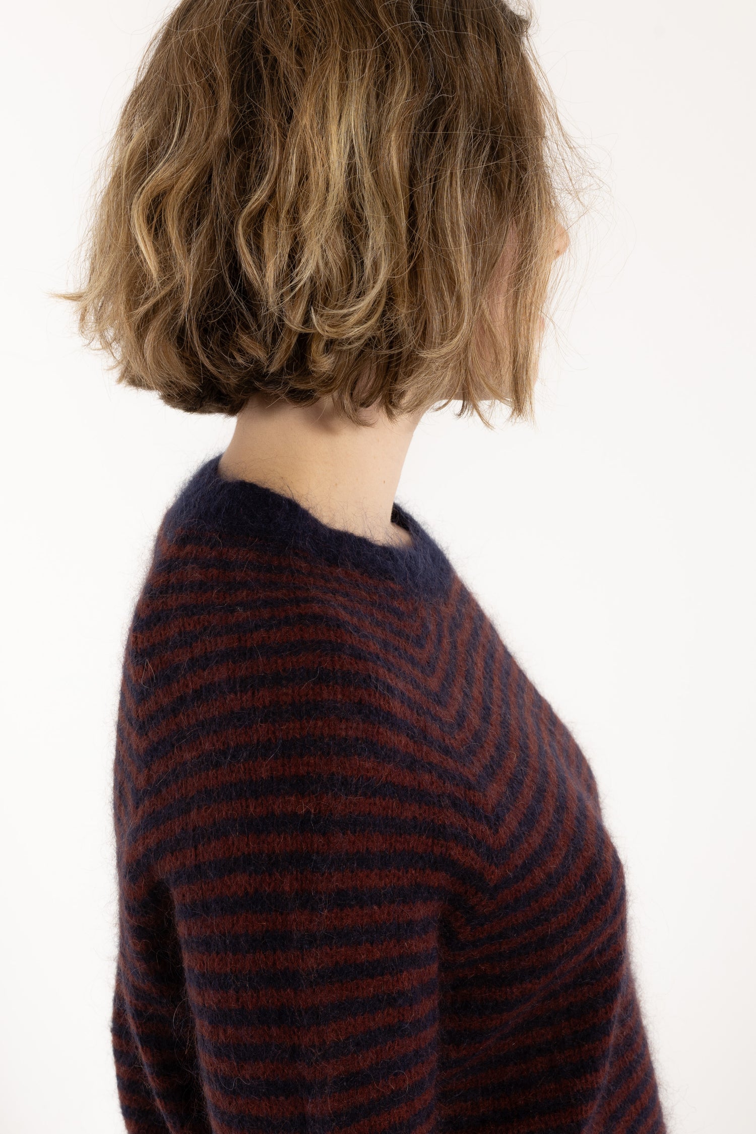 Daneherbal Mohair Sweater Dk Navy/Dk Wine
