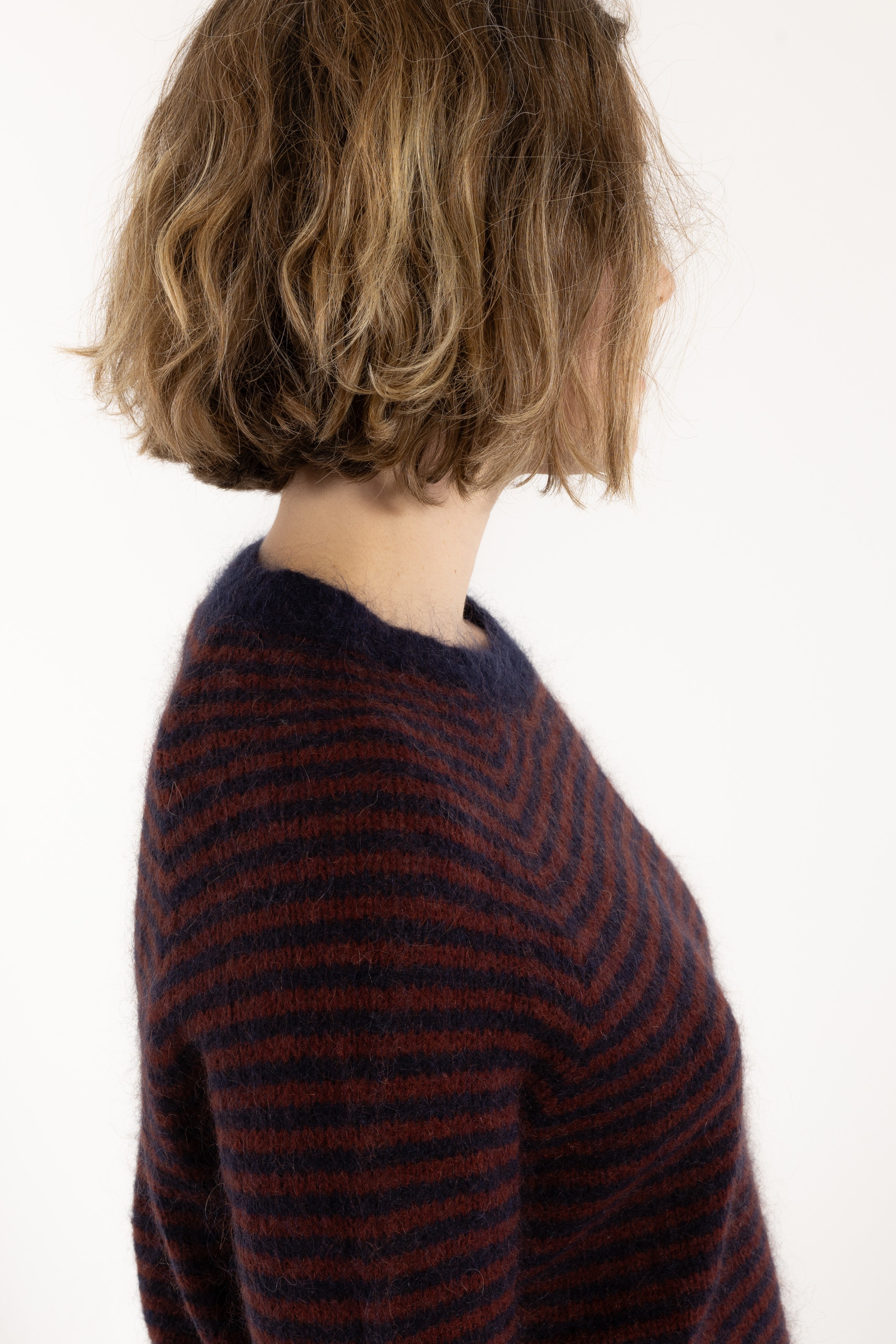 Daneherbal Mohair Sweater Dk Navy/Dk Wine
