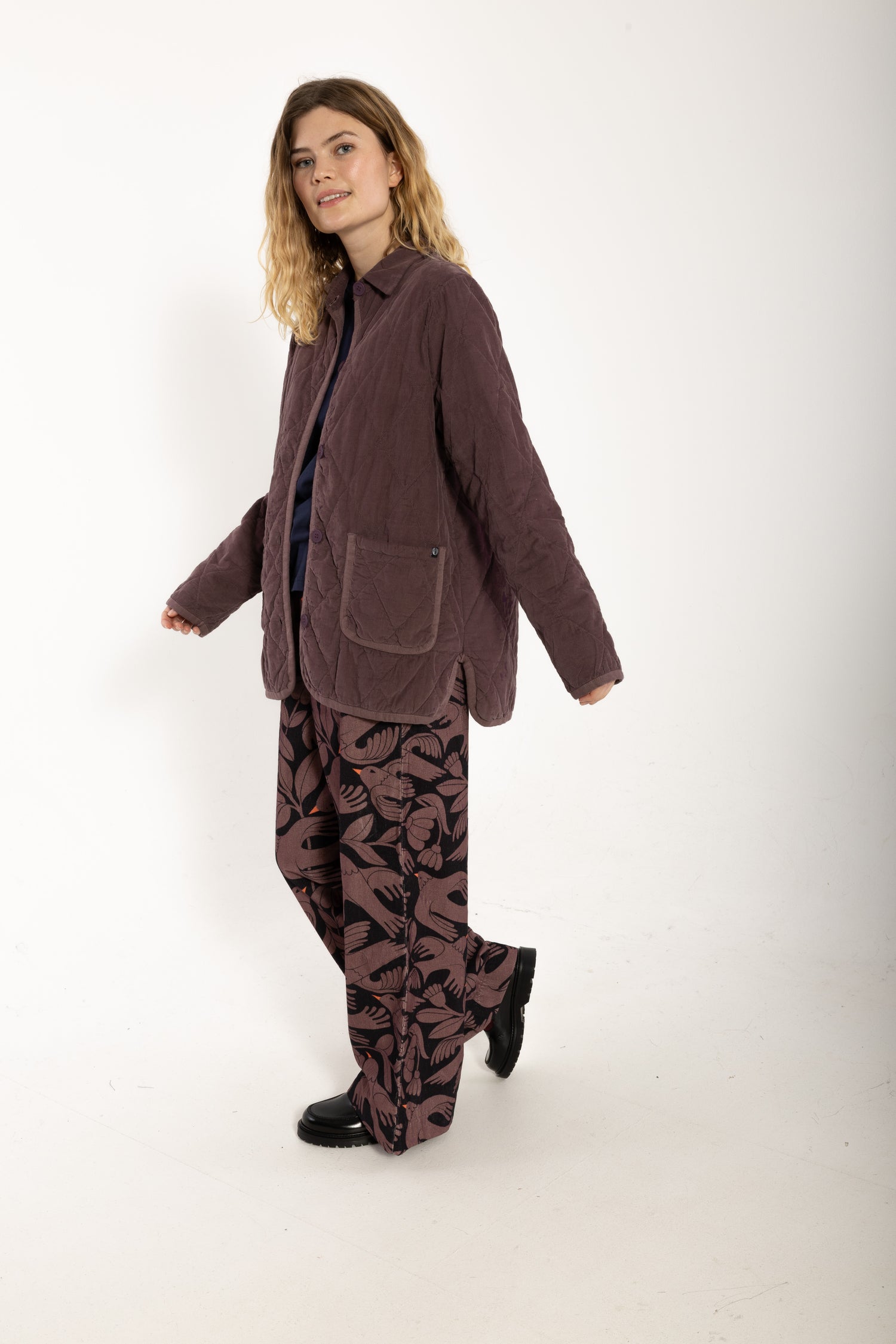 Danehighland Cord Overshirt Grey Plum