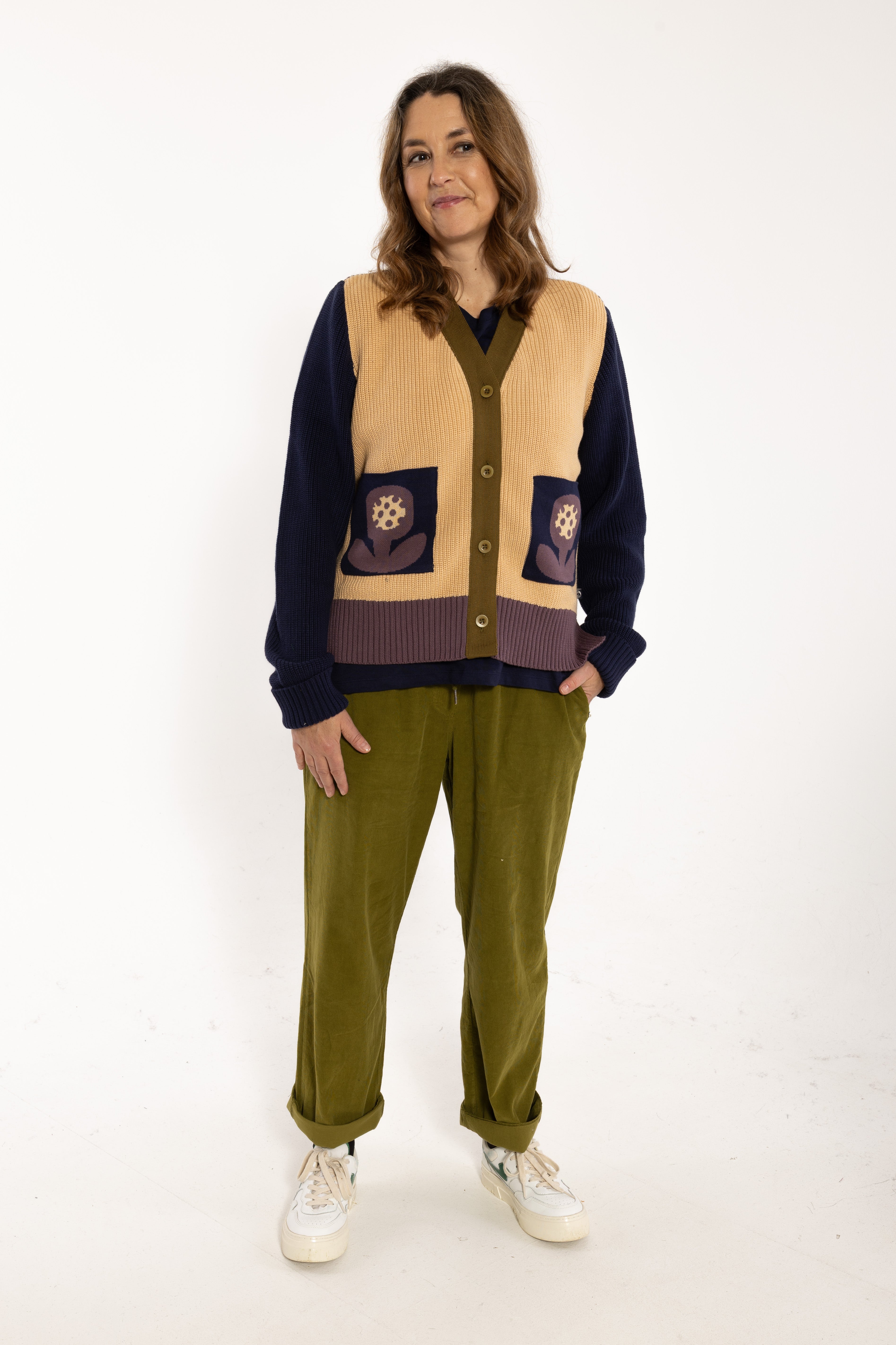 Danehilda Cotton Rib Cardigan Nougat MULTI26