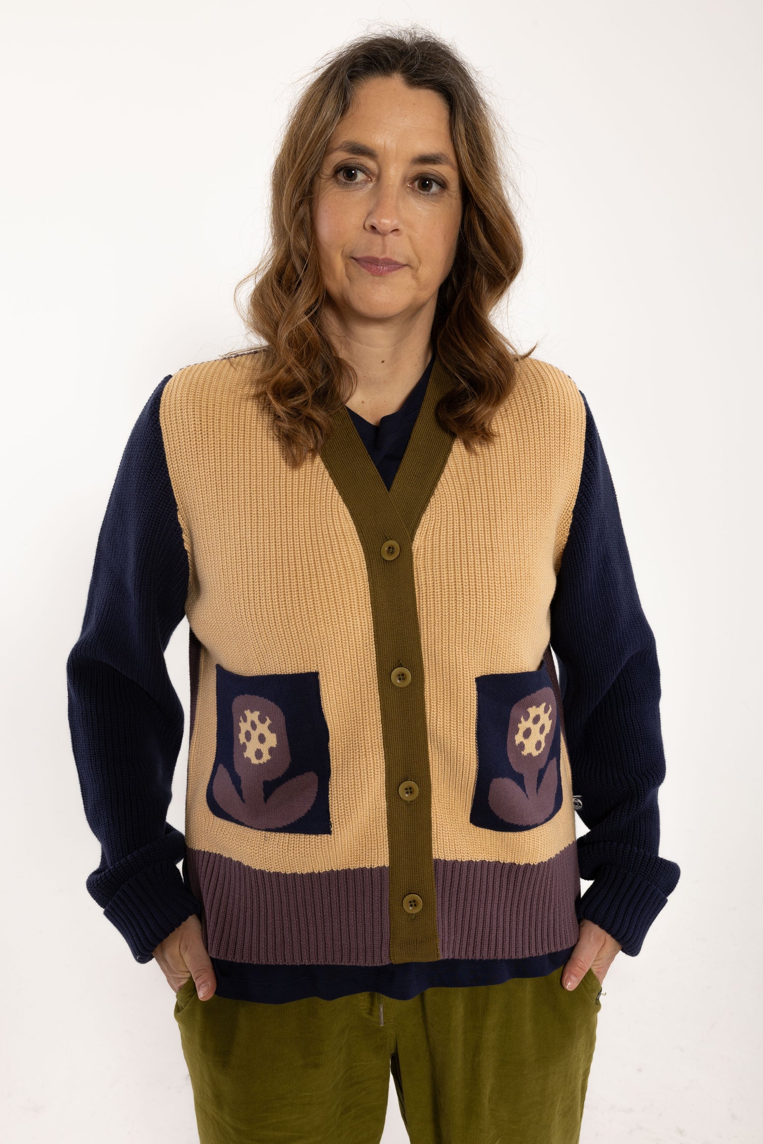 Danehilda Cotton Rib Cardigan Nougat MULTI26