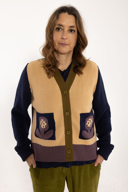 Danehilda Cotton Rib Cardigan Nougat MULTI26