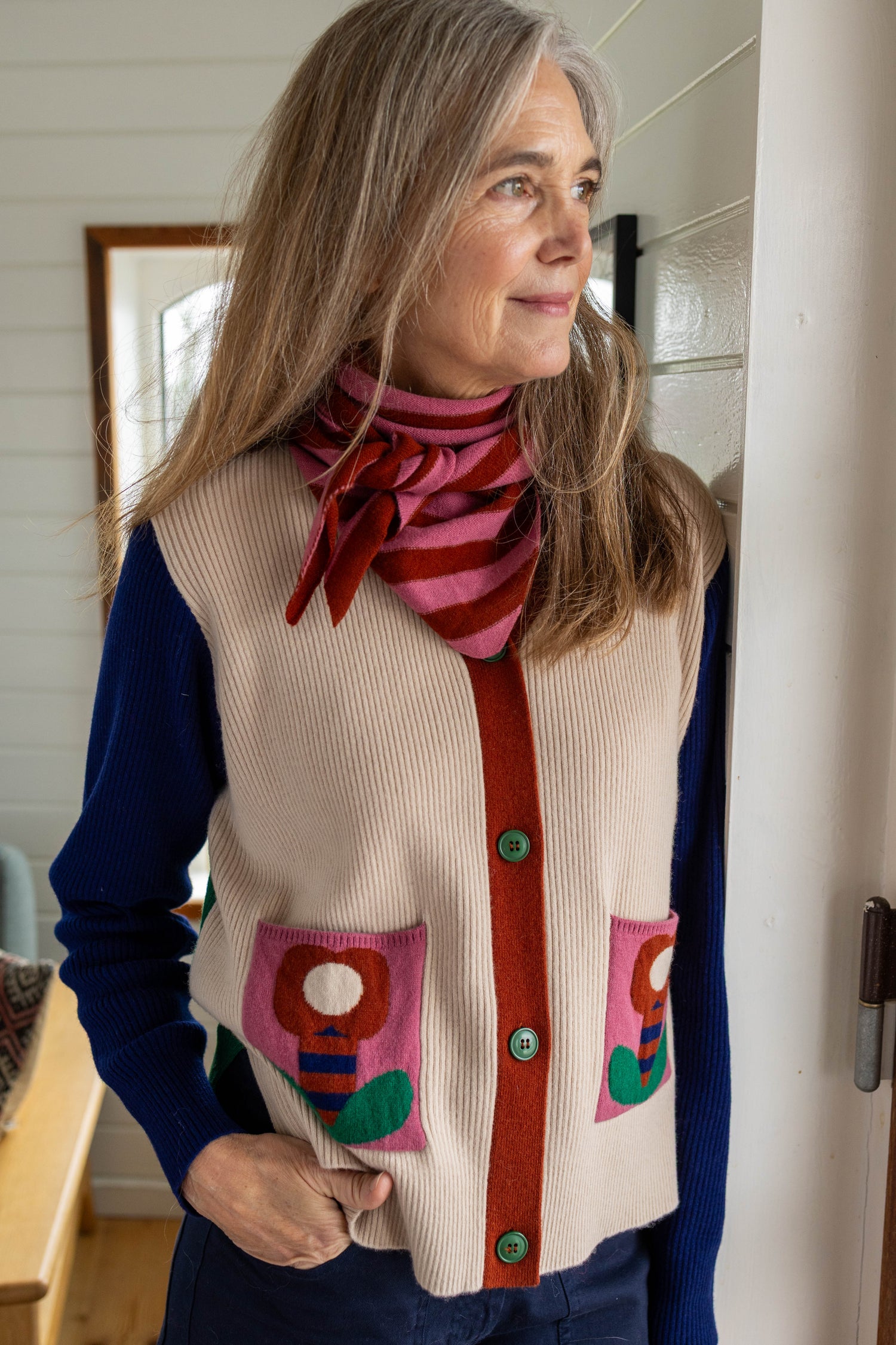 Danebodil Merino Wool Rib Cardigan Multi26