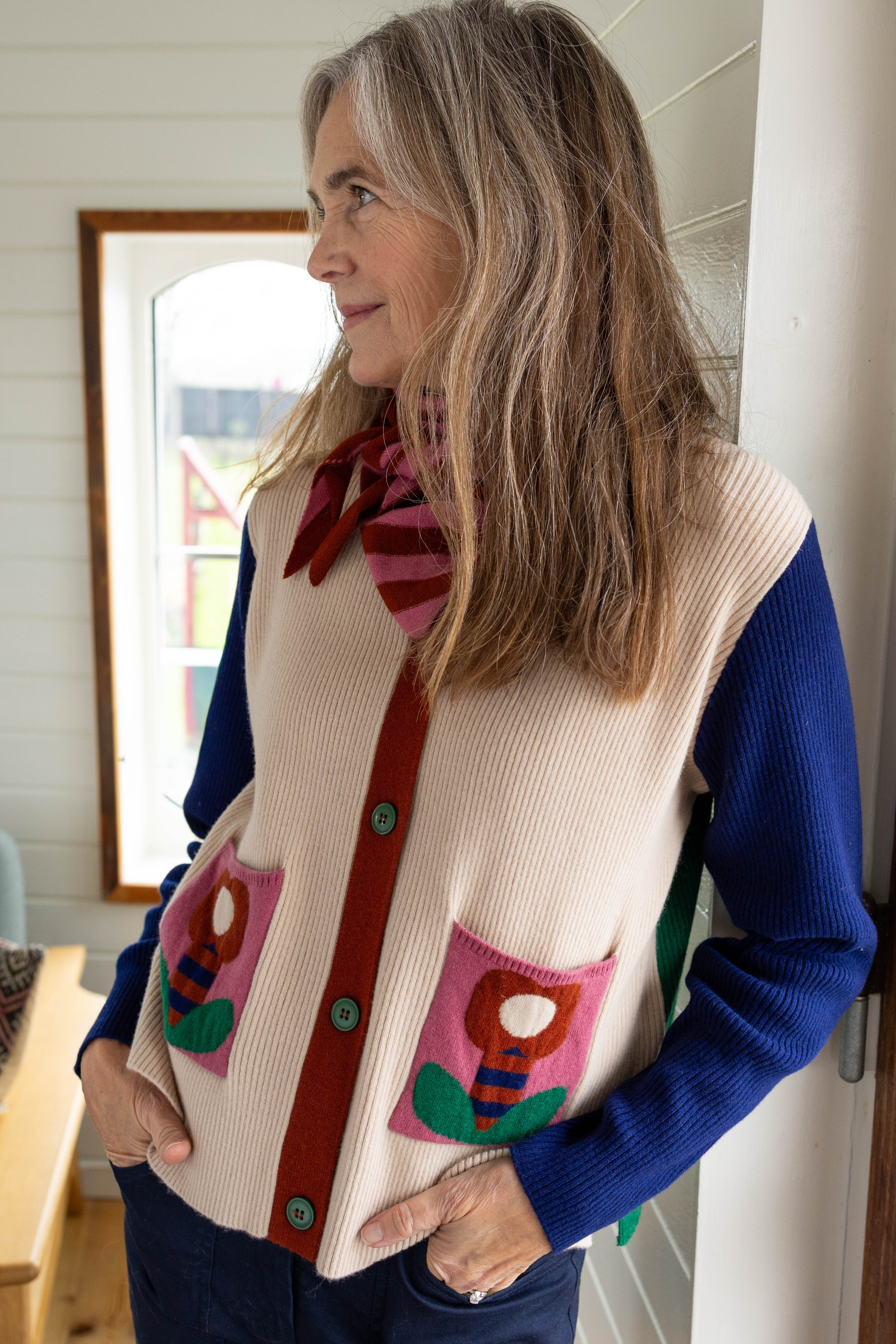 Danebodil Merino Wool Rib Cardigan Multi26