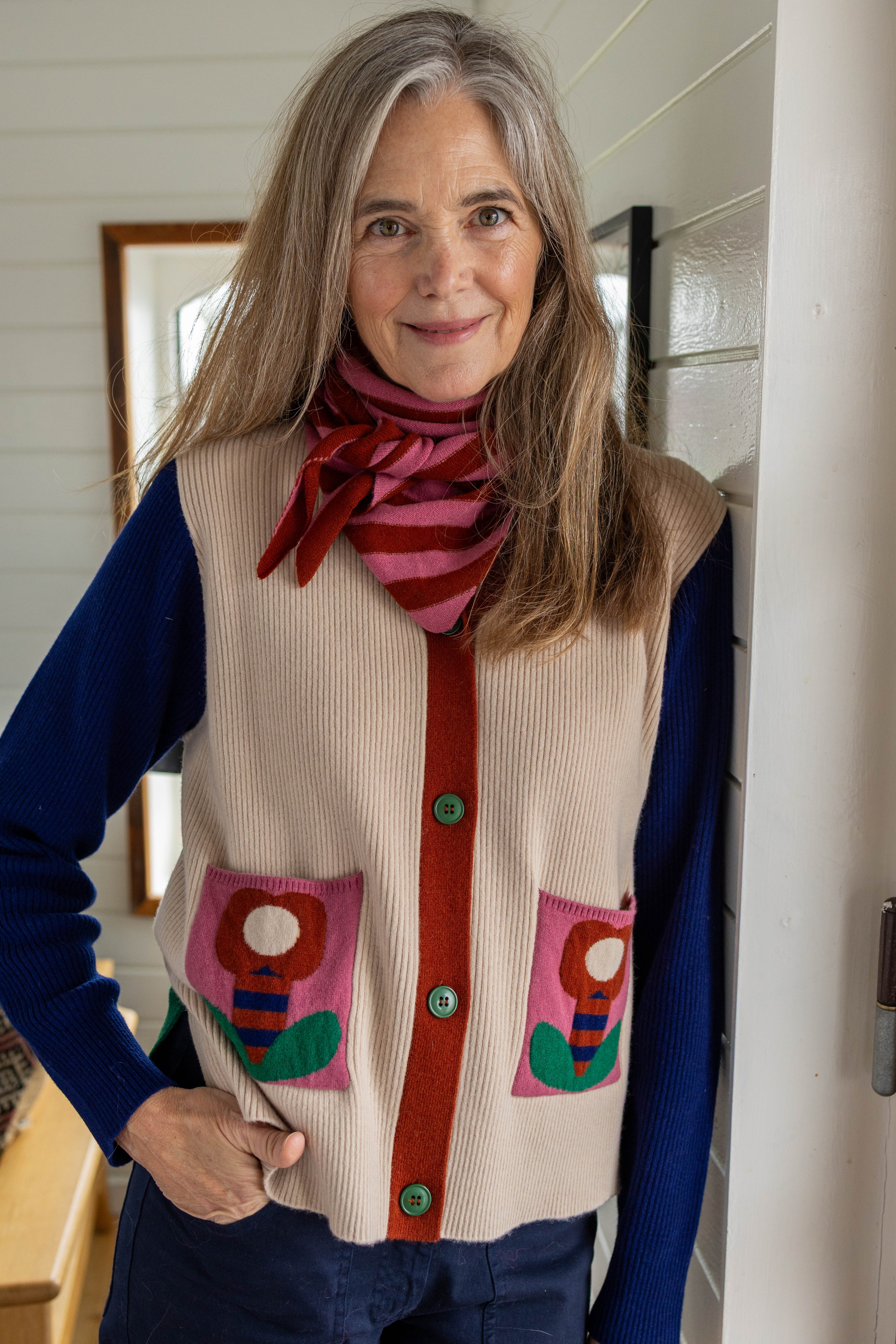Danebodil Merino Wool Rib Cardigan Multi26