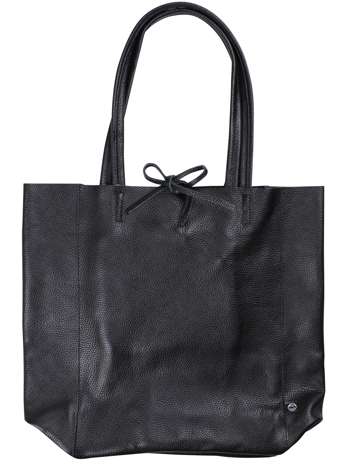 Sort læder taske lavet af ægte italiensk læder