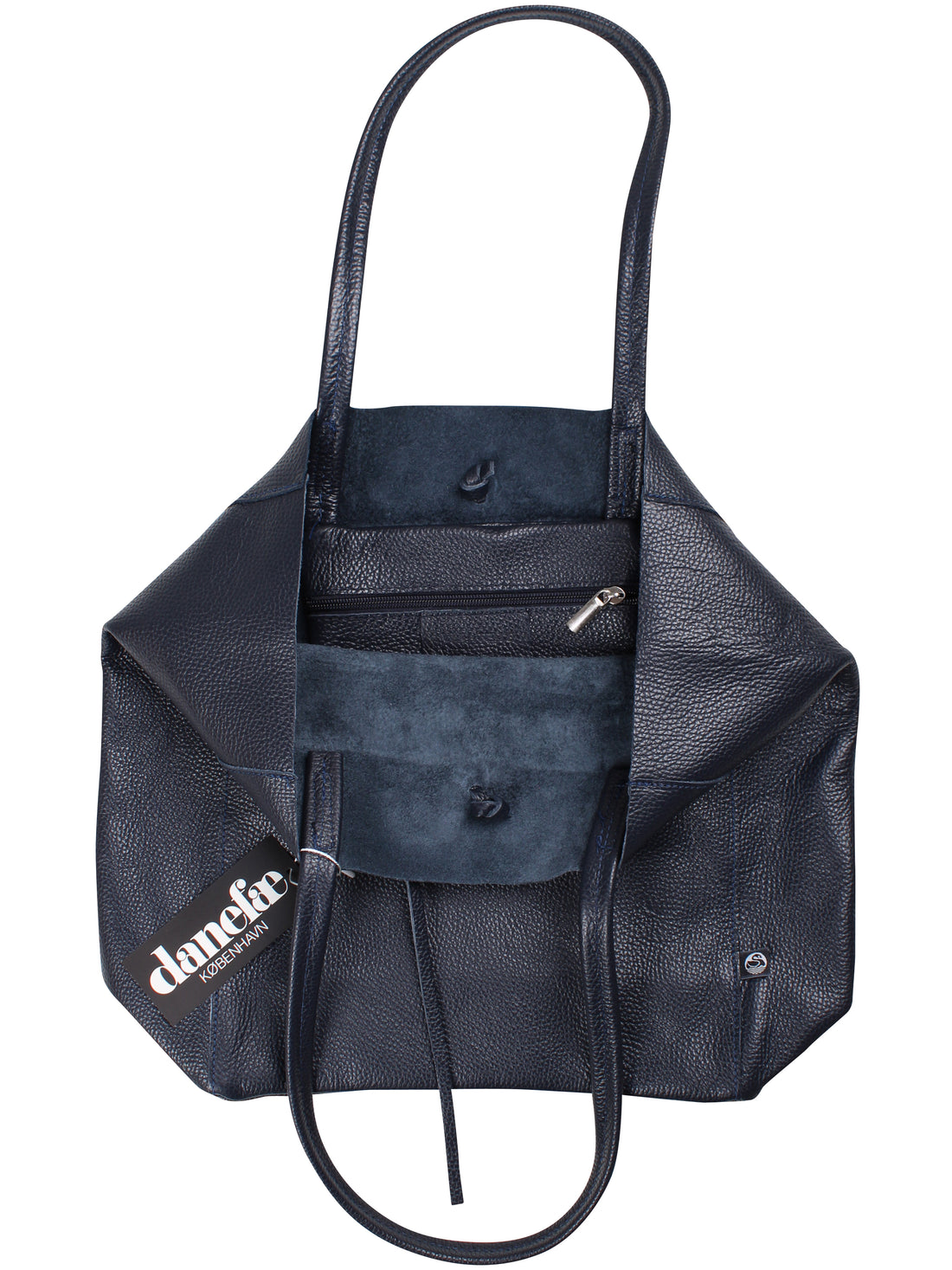 DaneHolstein Leather Tote Bag Dark Navy