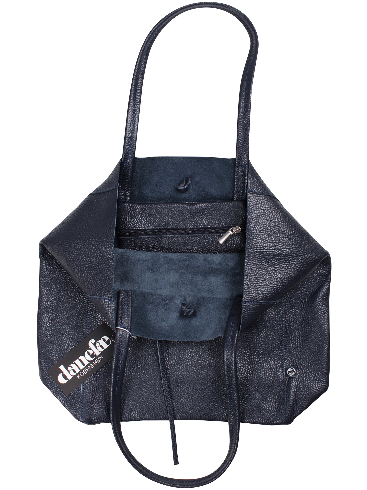 DaneHolstein Leather Tote Bag Dark Navy
