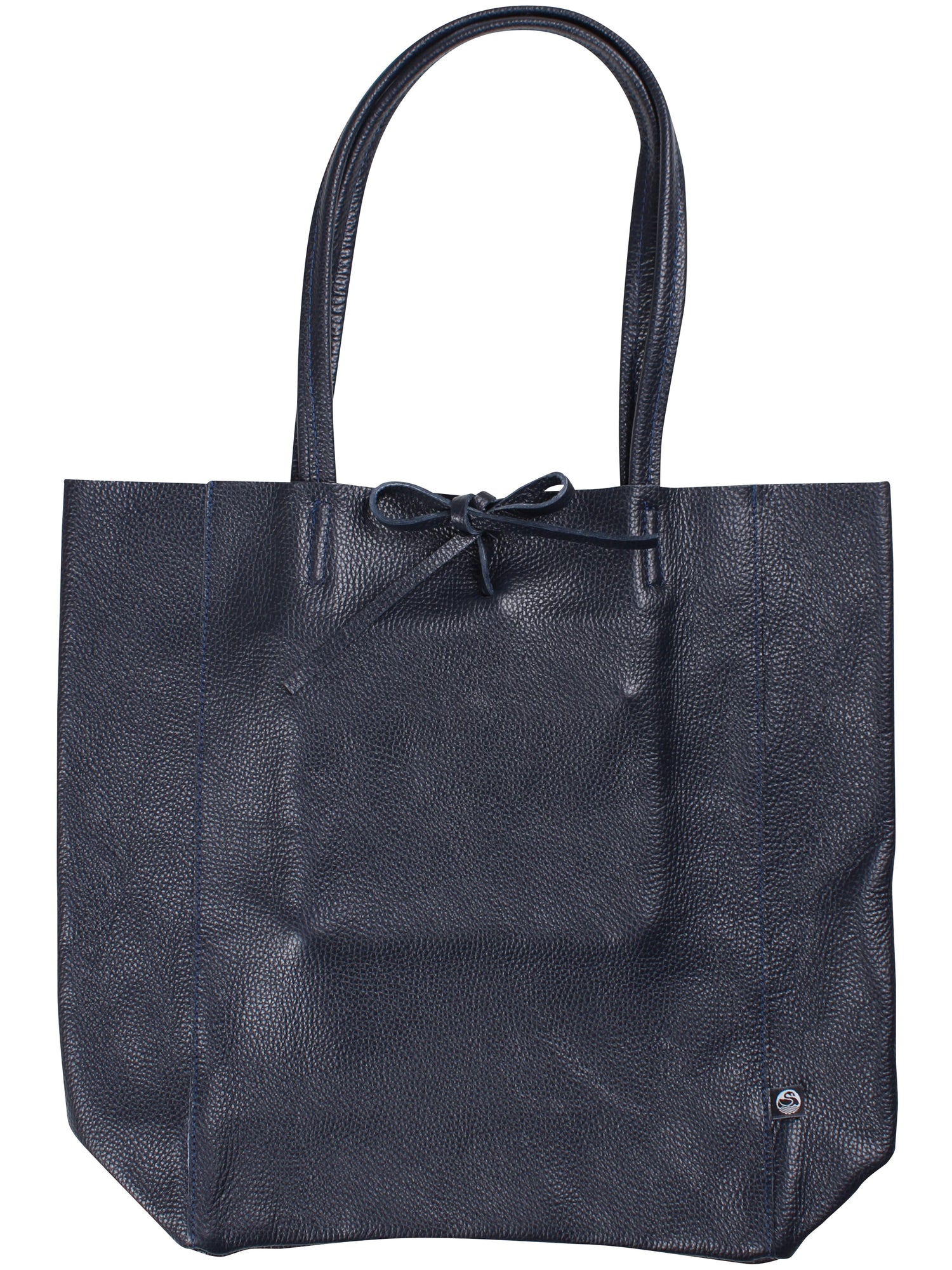 Navy læder taske lavet af ægte italiensk læder