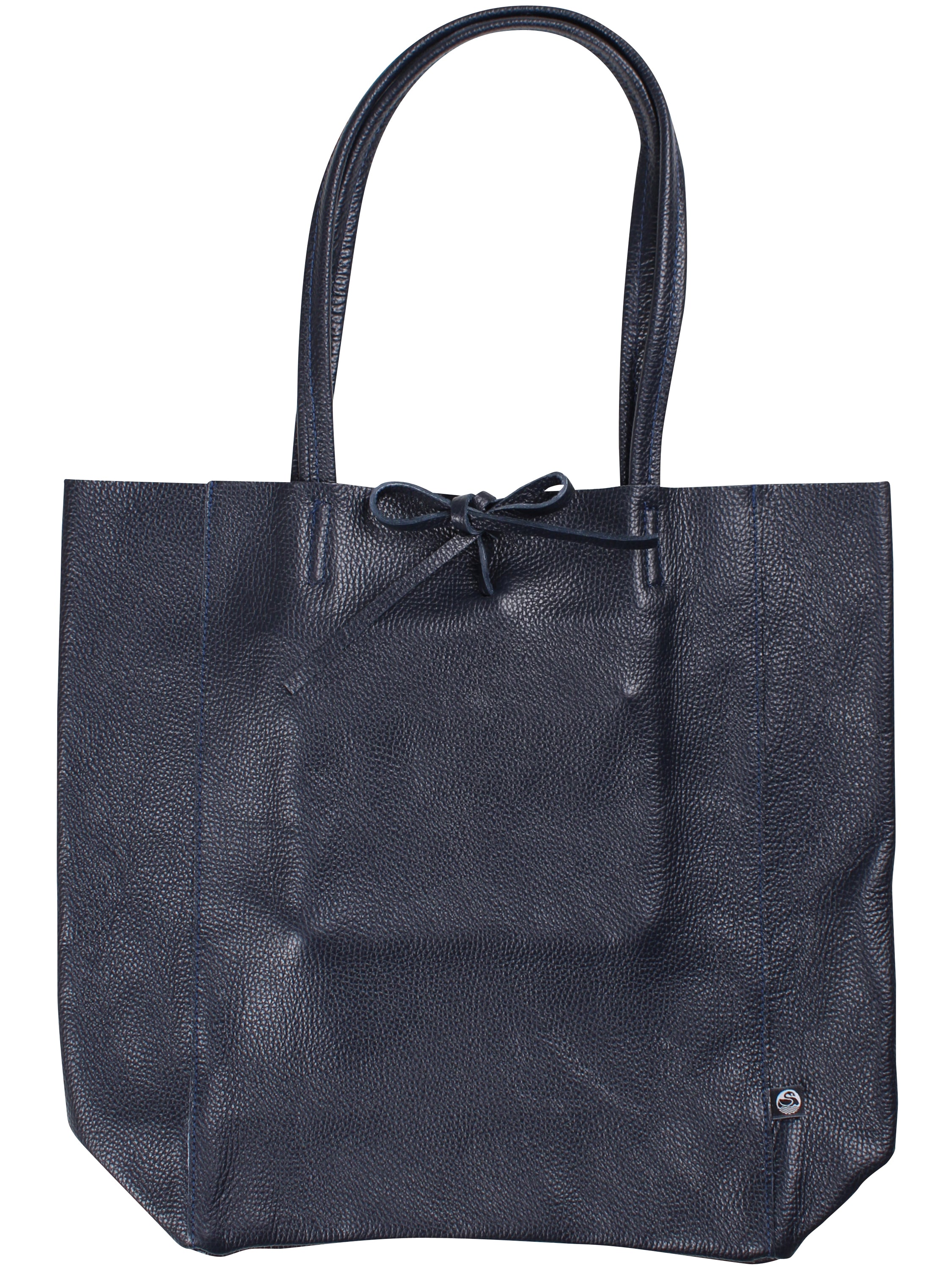 Navy læder taske lavet af ægte italiensk læder