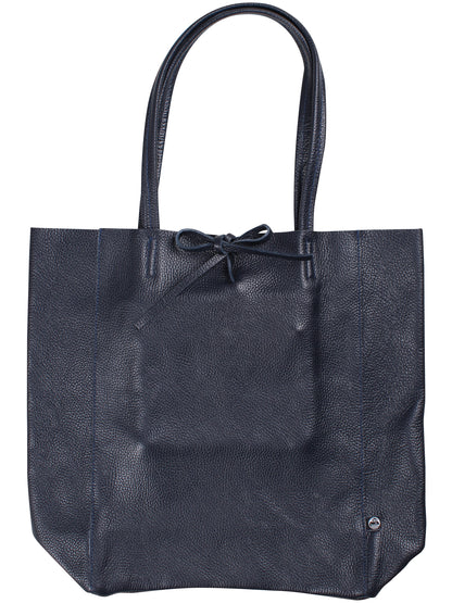 Navy læder taske lavet af ægte italiensk læder