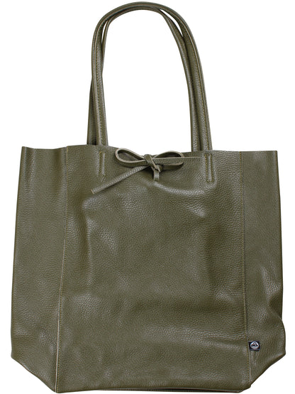 Armygrøn læder taske lavet af ægte italiensk læder
