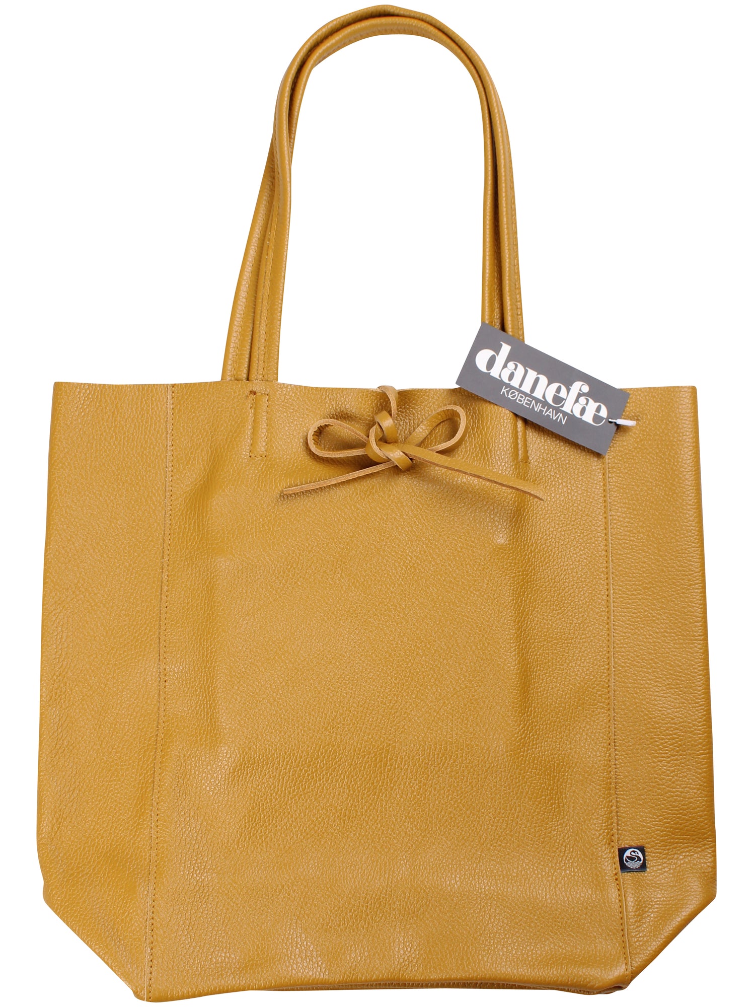 Okker læder taske lavet af ægte italiensk læder