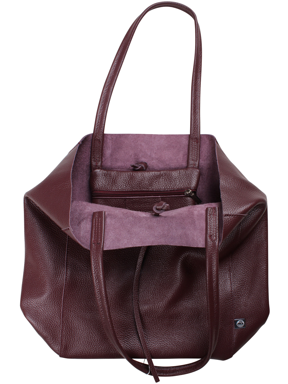 DaneHolstein Leather Tote Bag Red Wine