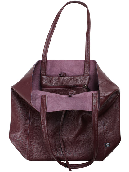 DaneHolstein Leather Tote Bag Red Wine