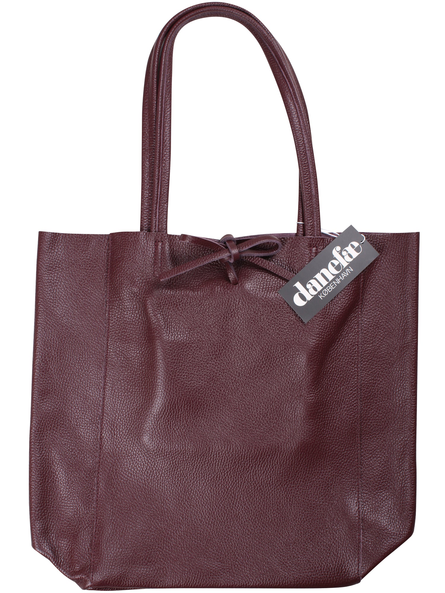 Vinrød læder taske lavet af ægte italiensk læder