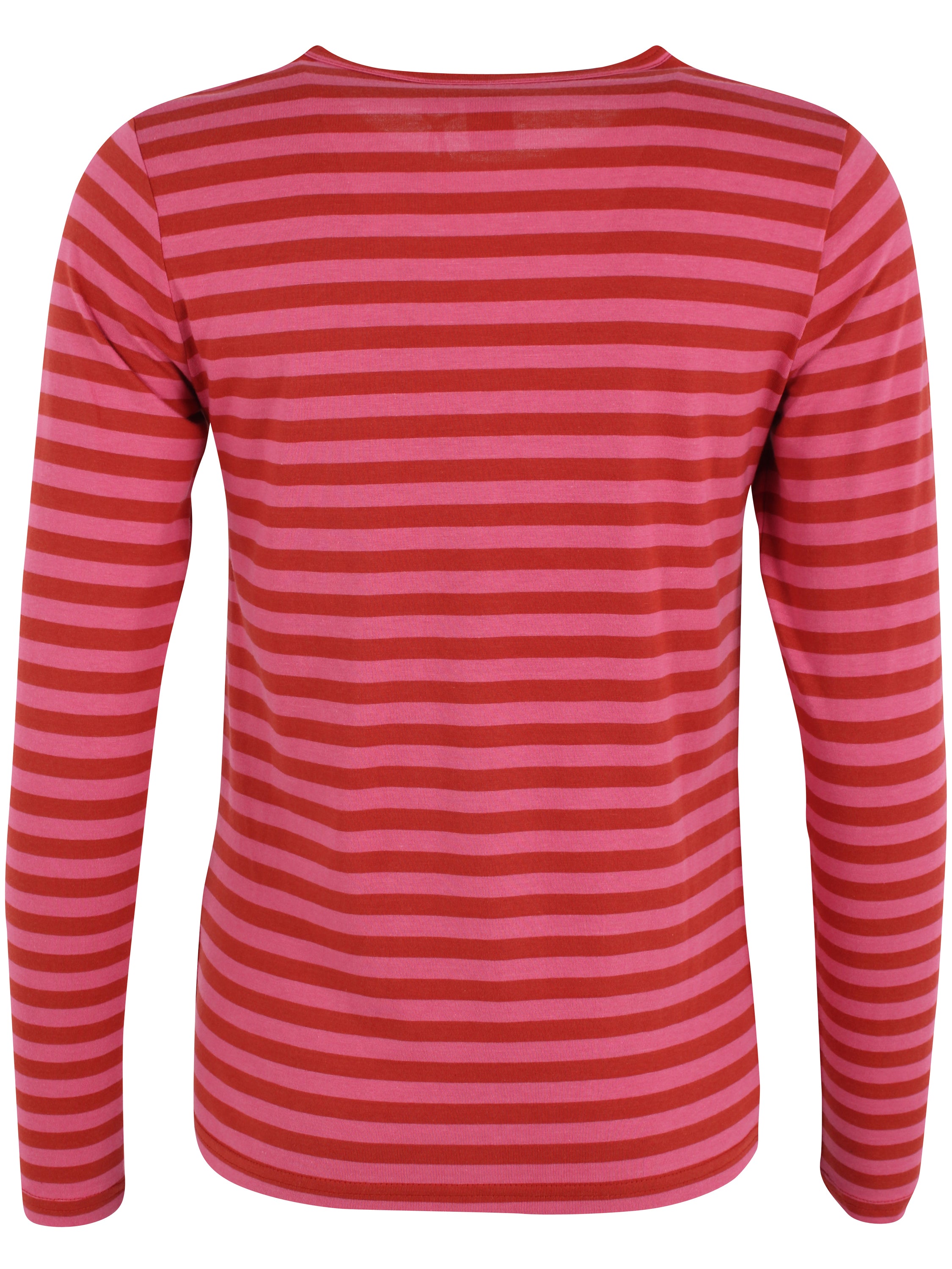 Lækker bluse med striber i rød og pink til kvinder