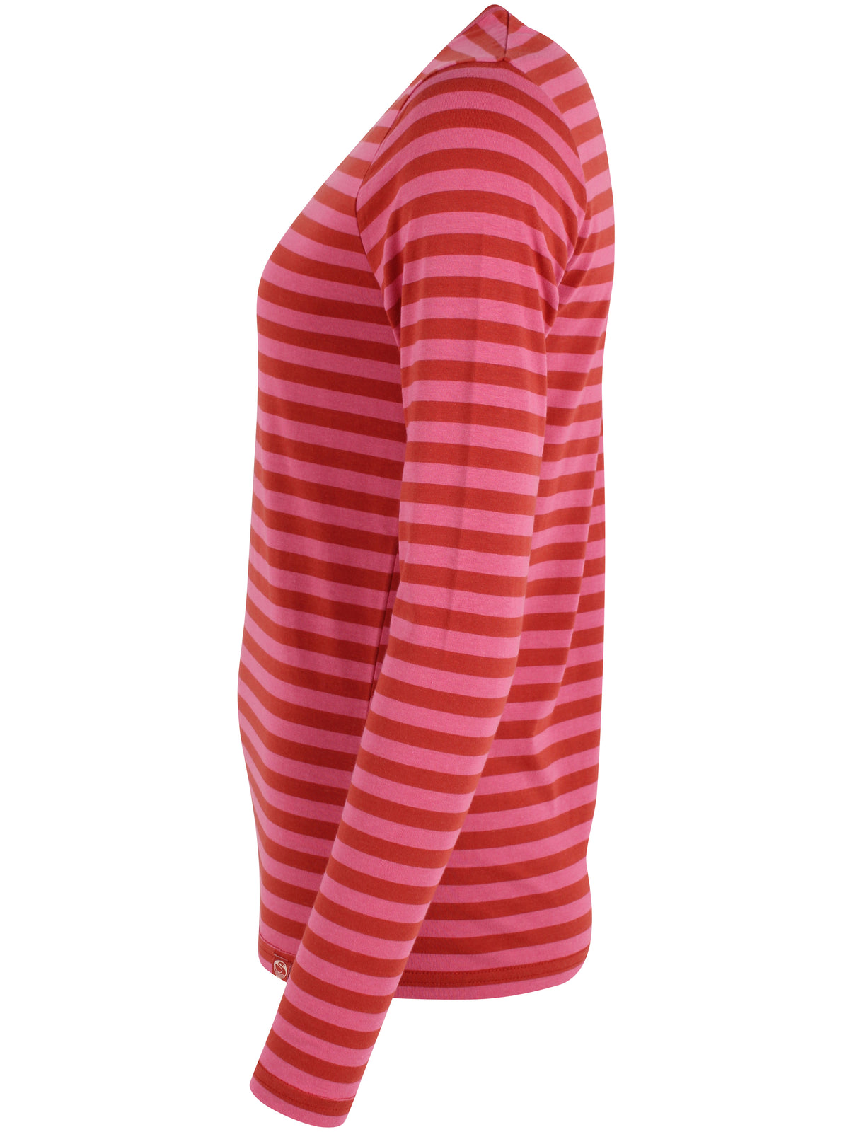 Lækker bluse med striber i rød og pink til kvinder